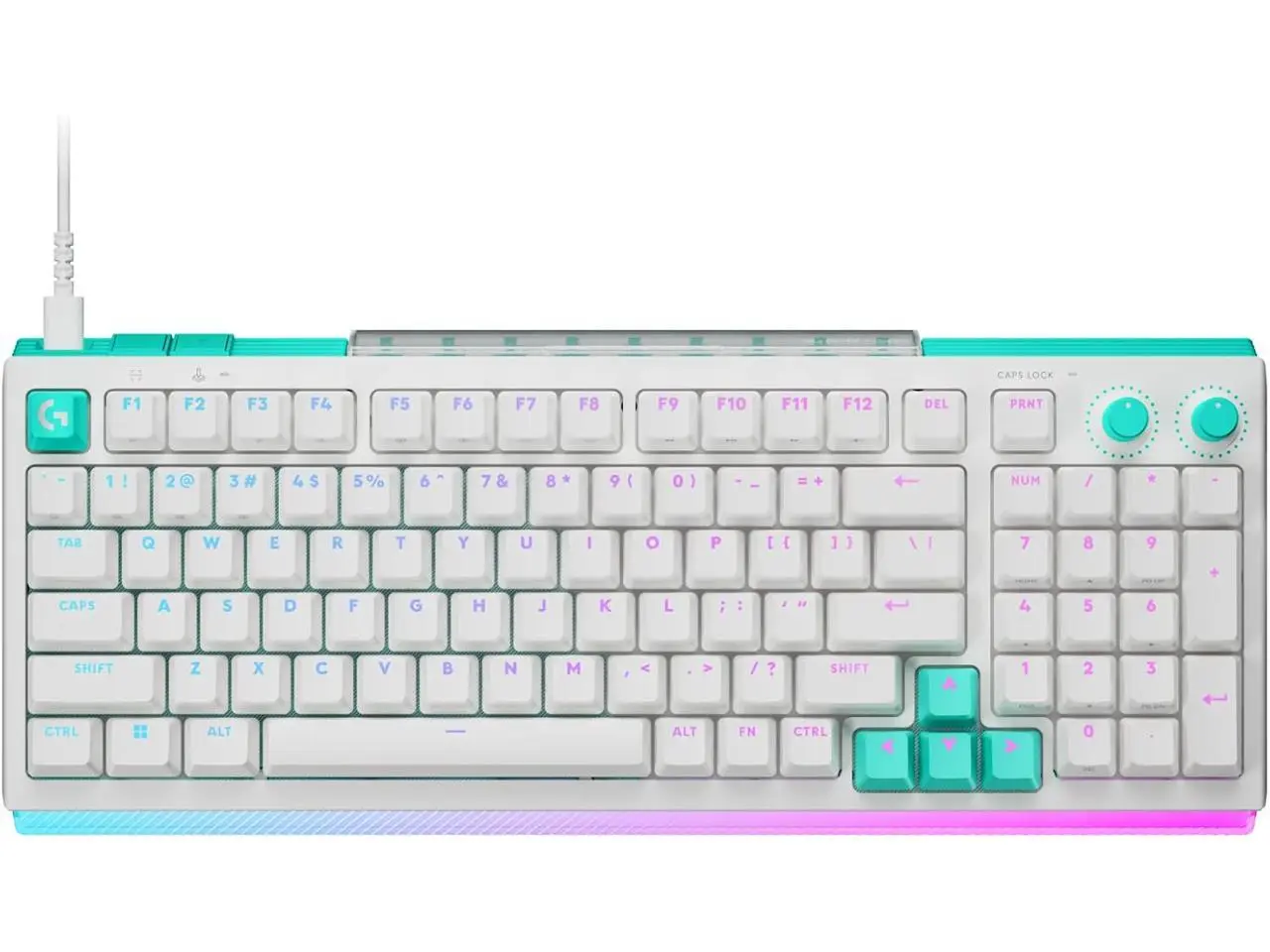Logitech G512 X 98 DUAL SWAP, Hot-Swappable TMR Analog / Mechanical Gaming Keyboard, 8K Polling Rate, Custom Actuation 0.1 - 4.0 mm, RAPID TRIGGER, LIGHTSYNC RGB, Wired, PC, Mac, White Tactile