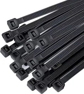 Large zip ties 18 inch black Extra long  ties heavy duty outdoor 120 lbs thick Nylon plastic Zipties 65 count