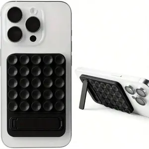 Silicone Suction Cup Phone Stand, Octobuddy Sticky Phone Grip, Vacuum Phone Holder, Car Mount, Universal Smartphone Holder, Perfect for Bathroom Kitchen Bedroom Living Room Gym Car Travel School