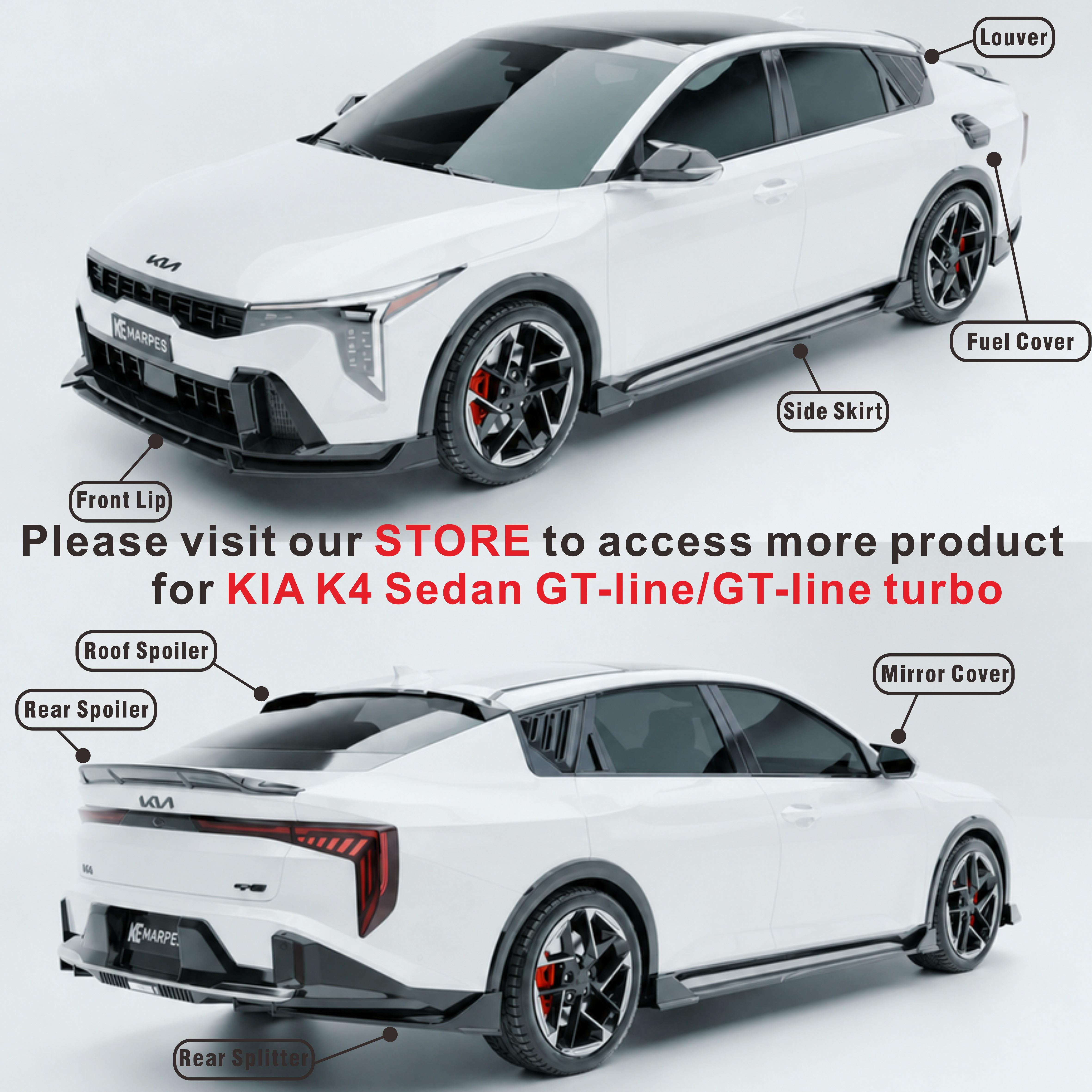 NARPES Front Lip Splitter Spoiler for KIA K4 GT-Line 2025 2026 Accessories,3PCS Body Kit, Drill mount, Durable PP construction, impact-proof & scratch-proof, Upgrade bumper, Sporty style protection, Automotive, Car Accessories