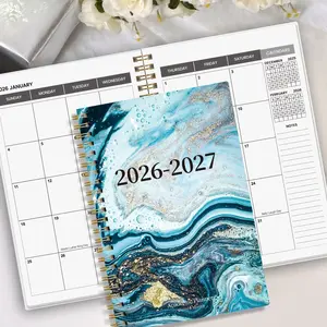 1pc 2026-2027 Weekly And Monthly Academic Year Planner Calendar Notebook, 2026 Jan - 2027 Dec, 5.7" X 8", A5 Monthly Planner Notebook With Notes Waterproof Cover, Personal Organizer, Spiral Bound Planner, Office & School Supplies