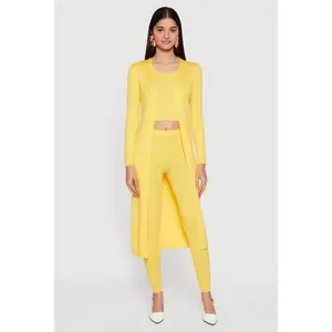 Daisy Ribbed Knit Open Front Duster