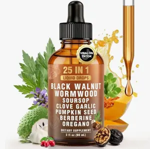 25-in-1 Liposomal Wormwood Black Walnut Clove Parasite Cleanse with Clove, Garlic, Pumpkin Seed, Oregano & Berberine – 98% Absorption for Superior Digestive Health & Balance, 90ml