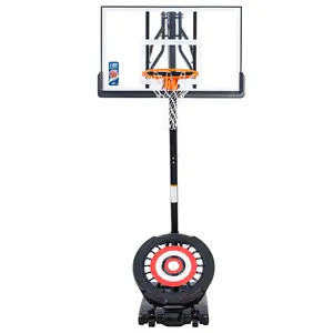 IE SPORTS Basketball Hoop Outdoor Easy Height Adjusted 7-10ft, Portable Basketball Hoop Goal System for Kids and Adults, 52 Inch Impact Backboard and Basketball Rebounder