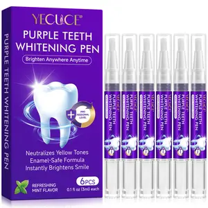 Yecuce Teeth Whitening Pen 6pcs/box, Teeth Whitener Pen, Teeth Brightening, Neutralizes, Mild, Gentle & Safe Ingredients, Fresh Mint Flavor, Boosts Confidence