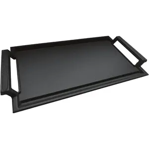 Griddle Pan, Cast Iron Grill Hot, Rectangular Grill with Flat Surface for Stove Top and Induction Cooktop,16.7 x 9.1in