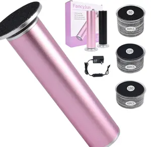 FancyJun Electric Foot Callus Remover with 120pcs Sandpaper Discs(3 Sizes), Professional 800RPM Aluminum 4.8 Inches Callus Remover for Feet, Stepless Speed Control for Dead Skin (Purple)