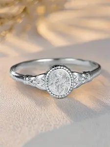 Women's Elegant Flower Engraved Ring, Exquisite Trendy Ring, Fashionable Jewelry for Women As Birthday Anniversary Gift, Gift Ready