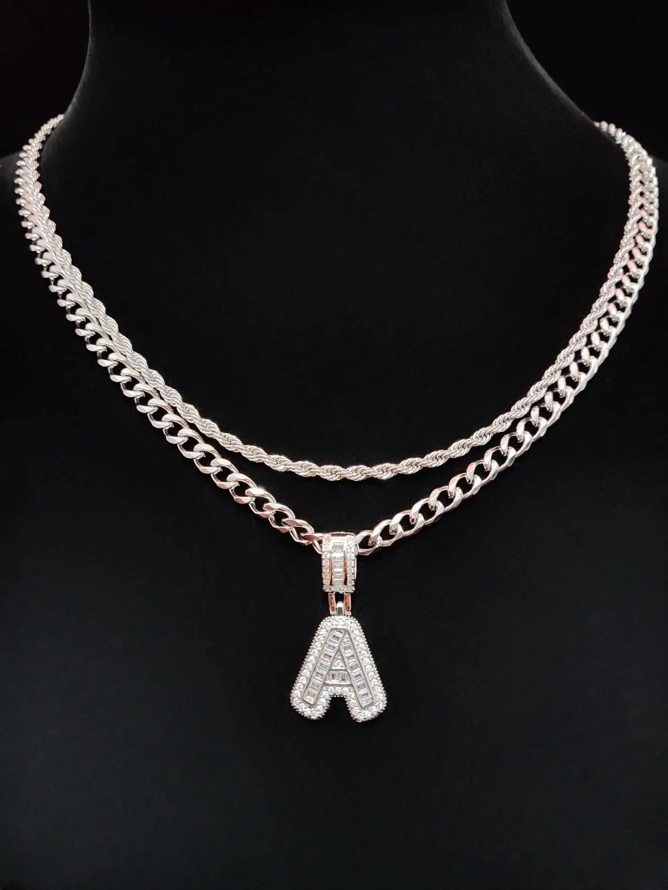 Rhinestone Letter Pendant & Chain Necklace, Fashion Jewelry for Party, Daily Clothing Decor, Trendy All-match & Exquisite Jewelry for Birthday Gift