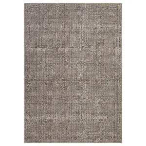 10 x 13 ft Brown Polyester Low Pile Rectangular Area Rug, Modern Floral & Solid Design, Non-Slip, Machine Washable for Living Room & Bedroom, Low Pile Rugs