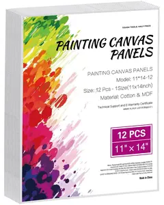 Canvas Boards For Painting, 12 Pack, 11 X 14 Inch Blank Canvases For Painting, Acid-Free White Art Surface, Smooth Texture For Acrylic, Oil, And Watercolor, DIY Craft Projects, Ready To Use