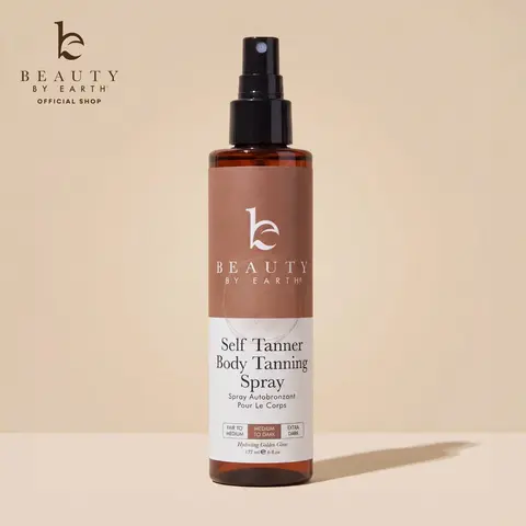Beauty by Earth Self Tanner Body Spray - Clear Tanning Streak-Free Spray Tan Skin Loving Clean Ingredients with Sugar DHA for a Natural Looking Bronzed Glow USA Made Cruelty Free Sensitive Skin