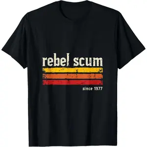 Rebel Scum Since 1977 Classic Retro T-Shirt Streetwear Casual