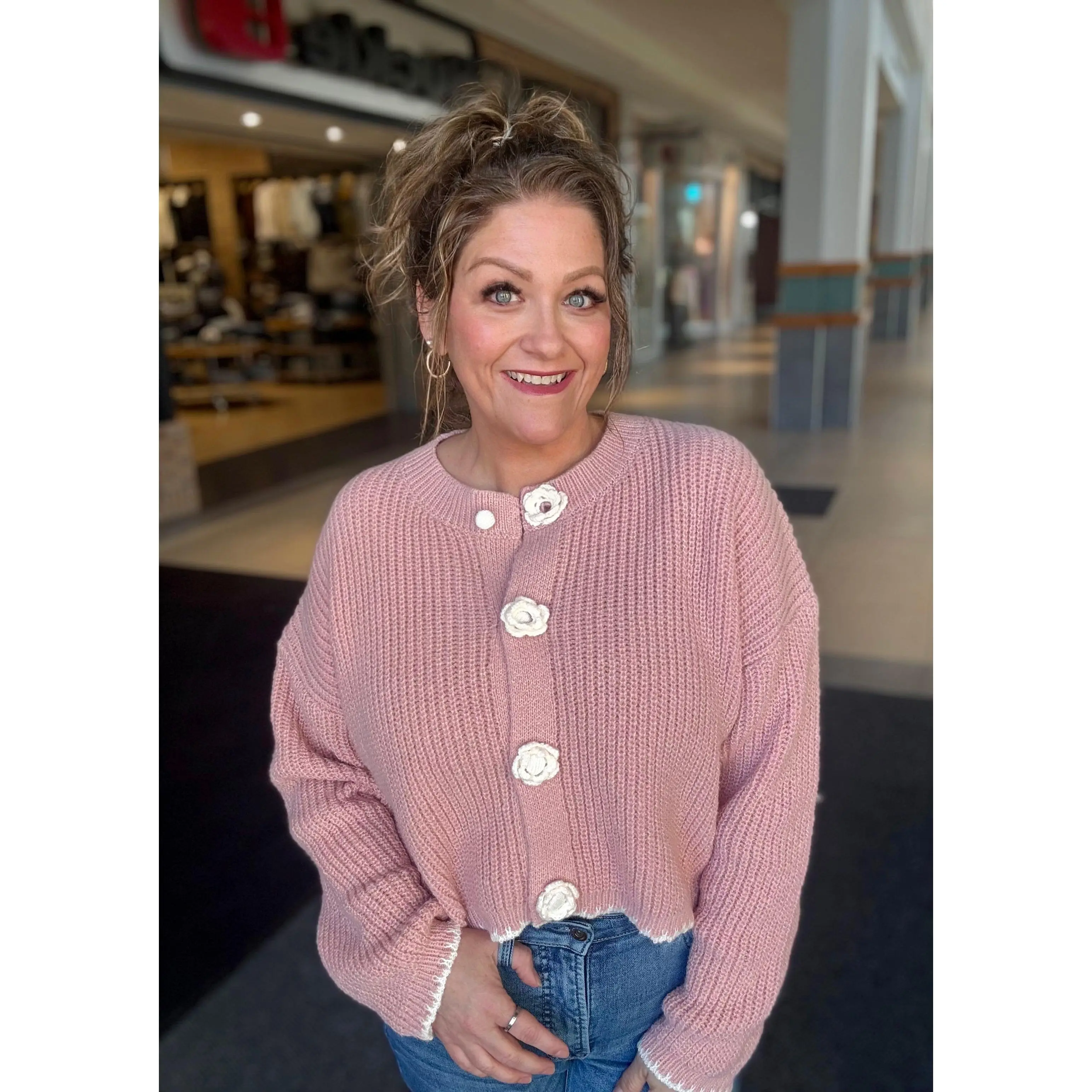 Rose Button Knit Cardigan Rose Button Knit Cardigan