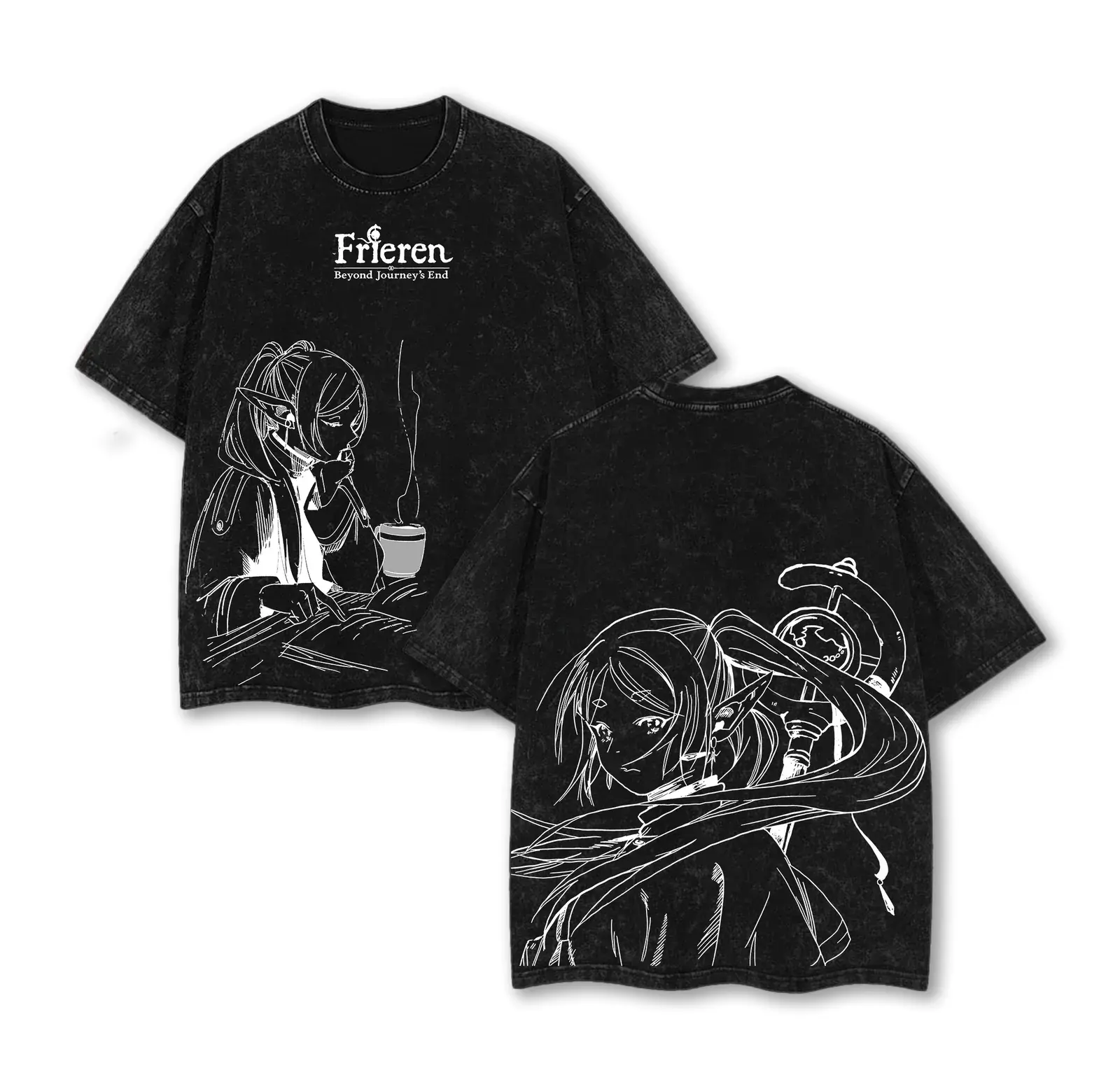 Frieren Eternal Farewell Washed Tee – Heavyweight Cotton T-Shirt