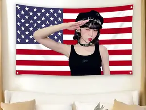 Chaewon American Tapestry  3x5 Ft  Kim Chae-won Funny Flags for College Dorm Room Wall Party Poster Tapestry  With Brass Grommet
