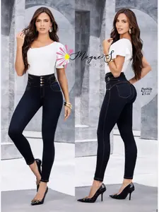 J134-1561-Push Up Colombian Jean High Waist Skinny Fit Stretchy Denim Pants for Women - Comfortable and Stylish