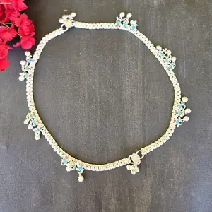 Beautiful Anklets Payal Jhajhar for Women with Elegant Beaded Design and Sparkling Stones