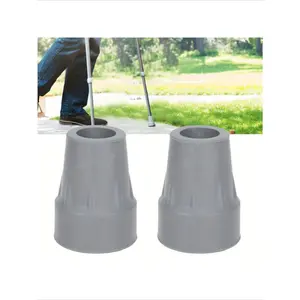 2pcs 22mm Cane Tip Prevent Slip Shock Absorbing Heavy Duty Replacement Rubber Crutch Tips for Elderly Patient