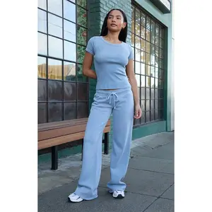 John Galt Women's Light Blue Hilary Yoga Baggy Sweatpants