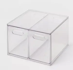 All Purpose 2 Drawer Storage Clear - Brightroom: Acrylic Utility Bins, PETG, 1352 Volume, 8.8" H, 12.6" D, 12.2" W