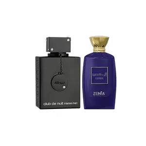 (2pc Bundle Pack) Club De Nuit Intense Man by Armaf EDT Spray, 3.6oz + Elixir by ZENIA EDP Spray, 3.4oz