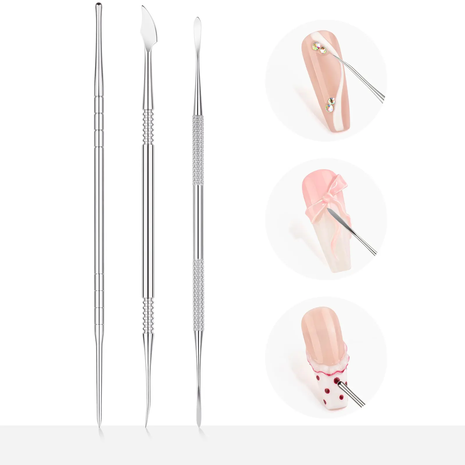 3 pcs Dual-Head Sculpting Nail Art Tools