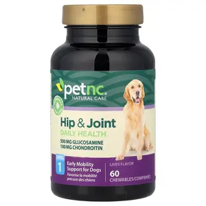 petnc NATURAL CARE Hip & Joint Daily Health, Level 1, For Dogs, Liver, 60 Chewables
