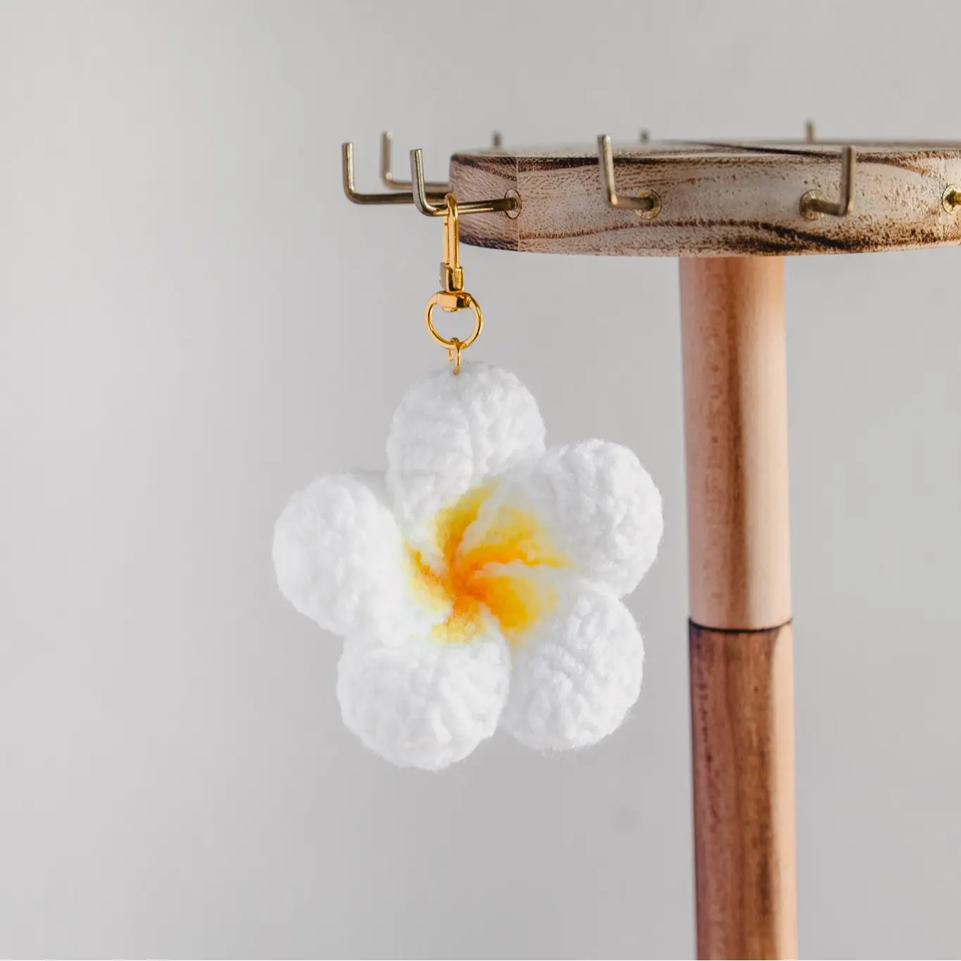 Crochet Plumeria Keychain | Island Accessory | Islander | Bag Charm | Island Gift | Handmade | Island Flower