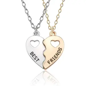 Best Friends Forever Pendant Necklace Broken Heart BFF Friendship Best Friends Matching Necklace for 2 Birthday Christmas Gifts
