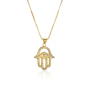 Hamsa Hand Gold Filled Necklace Water resistant YUMIYU