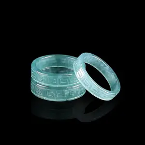 Myanmar Jadeite Carving Ring Talismans Accessories Vintage Luxury Gemstone Carved Real Burmese Jade Charm Natural Jewelry