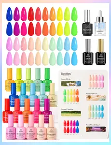 Beetles 15ML 20 Colors Summer Gel Polish Set, Candy Electric Collection, Neon Blue Pink Yellow Colors, With Base & Top Coat, UV LED Soak Off Gel Nail Kit, Salon DIY At Home, Gift For Women