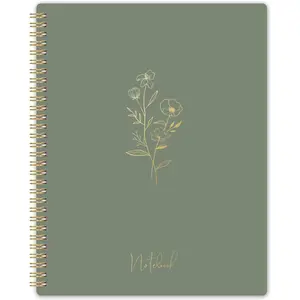 Spiral Notebook - College Ruled Notebook, Notebook Journal, 8.5'' x 10.5'', 55 Sheets/110 Pages, Journal for Women, Journal with Spiral Bound, Inner Pocket, Notebook for Office/School/ - Green