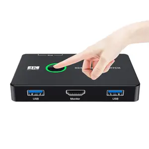 2 In 1 Out HDMI USB KVM Switch For Two Computers Share Keyboard Mouse Printer And Monitor