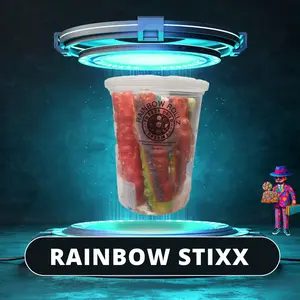 RAINBOW STIXX  a Fruity flavored  roll stuffed with everyone's favorite carnival candiez  Sweet Bonbon Candy Snack