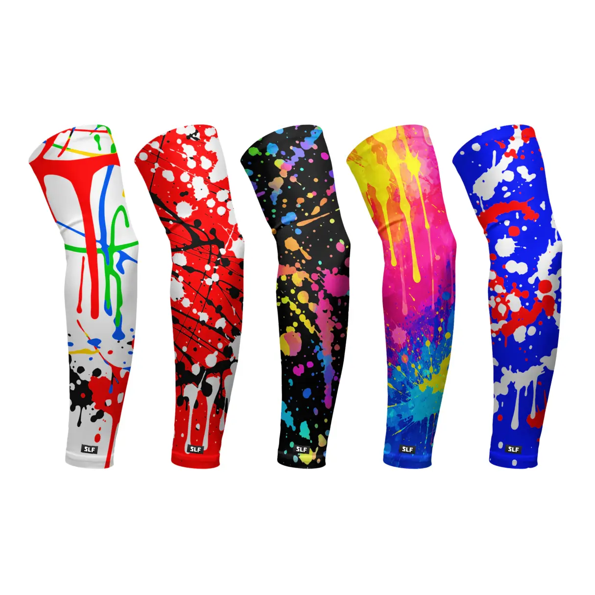 SLEEFS Splatter Sports Arm Sleeves - Athletic Support Sleeves for Sports & Outdoor Activities