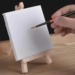 1 set Linen canvas art board with easel - DIY frame, study supplies, and crafts