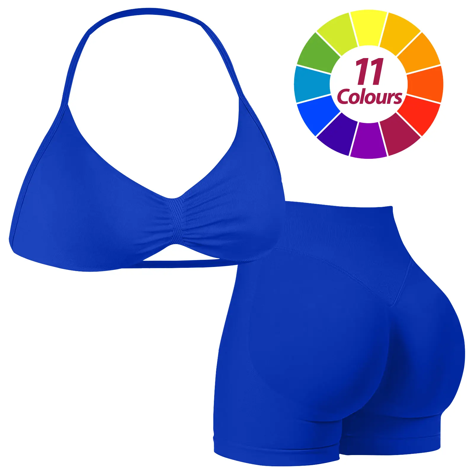 Blue - Halter Bra Set