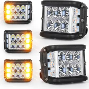 1pcs Side Shooter Pod Lights 4 Inch Dual Side Strobe LED Cube, for Farm Tractor Plow Truck Atv Utv Offroad, Bright Outdoor Lighting, LED Work Light