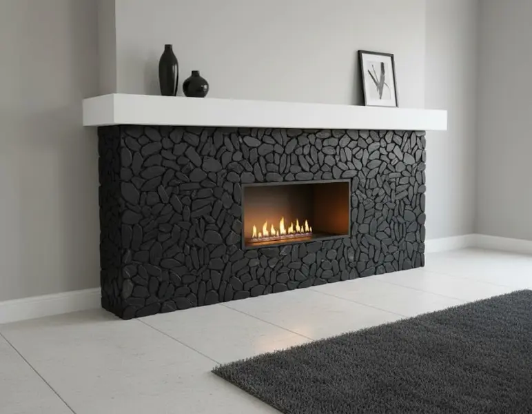 OBSIDIAN 12"x12" Interlocking River Rock