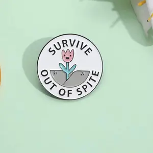 Survive out of spite enamel pin