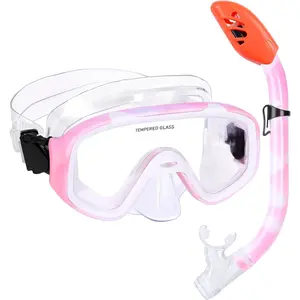Snorkel Set,  Anti-Fog Diving Mask Swimming Goggles Dry Top Snorkel Equipment Snorkeling Packages Swimming Gear for Youth Boys Girls  5-10