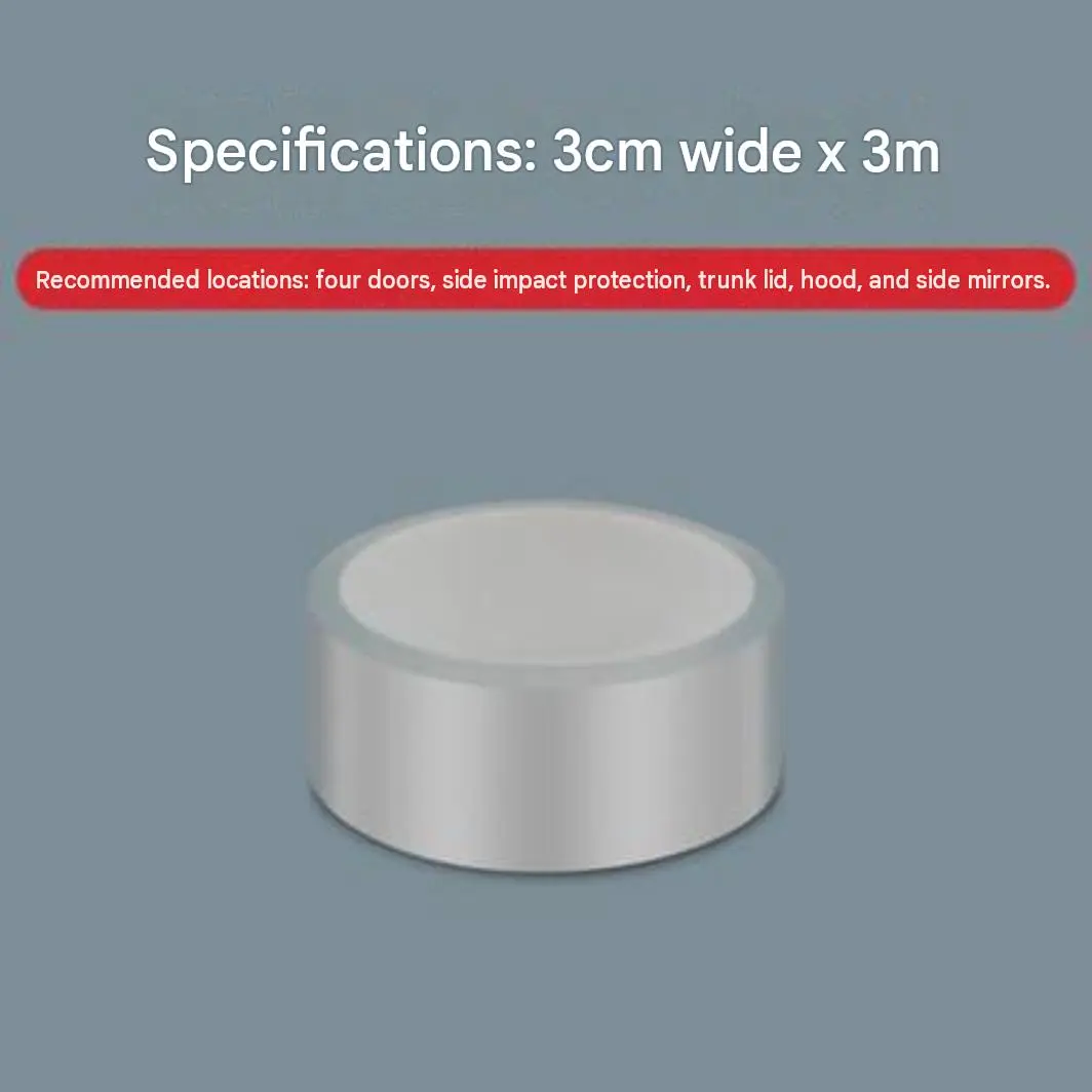 B/K3D Transparent Nano Adhesive Tape, Universal Car Anti Scratch Protective Film, Removable No Residue Clear Paint Guard for Door Sill, Door Edge, Trunk, Rearview Mirror, Bumper, Free Cut DIY Car Paint Protection Film