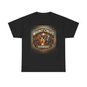 Whiskey Circuit Studios Tee | Whiskey Glass, Microphone, Vintage Logo