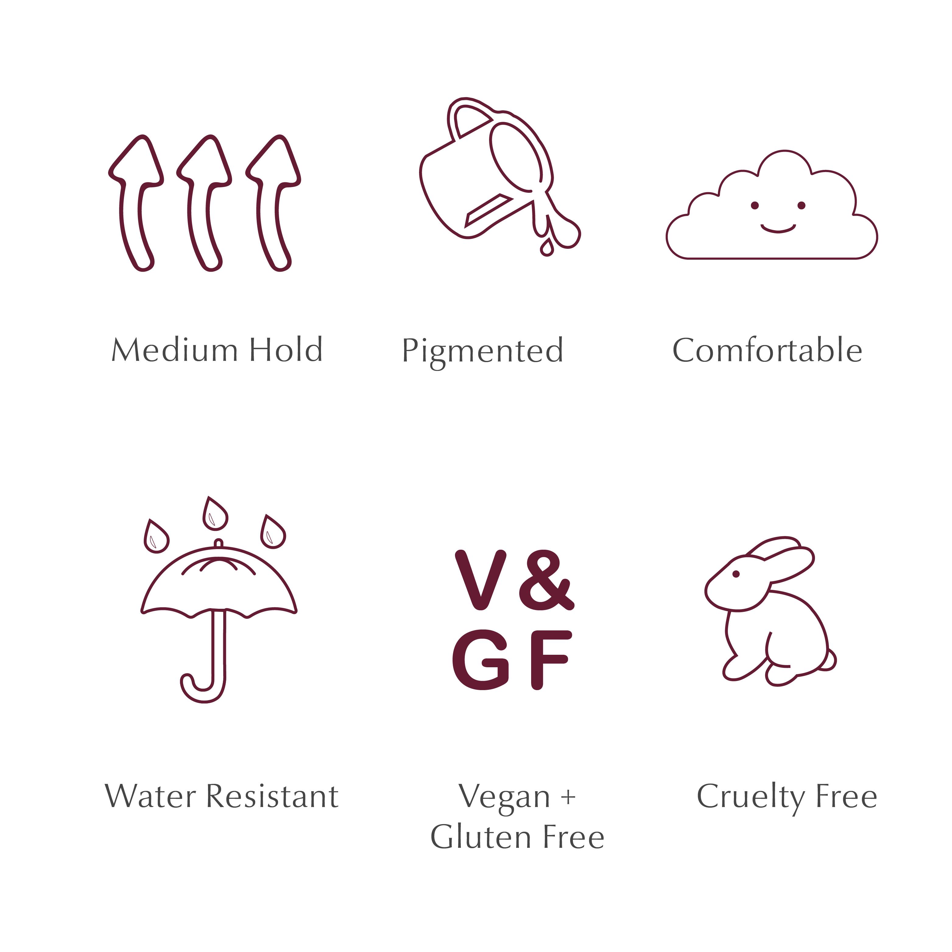 Persona Cosmetics Swipe Up Brow Gel - Waterproof, Dark Brown, Oil Tinted Makeup for Dark Brown Eyes