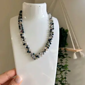 Handmade Colorful Crystal Pearl Necklace