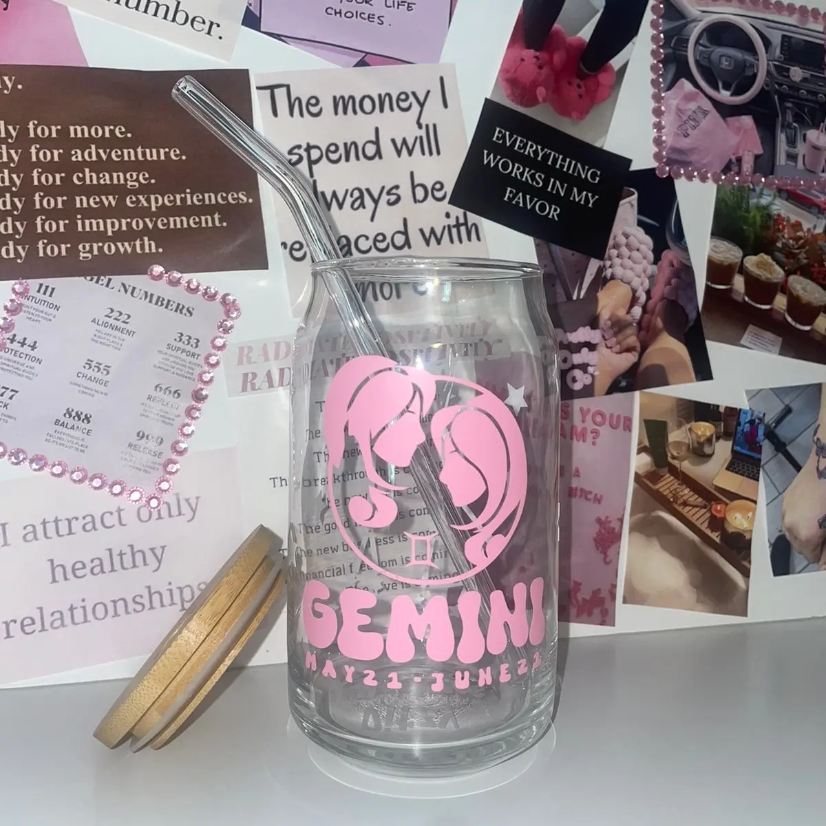 Gemini "Two Faced" Glass Cup