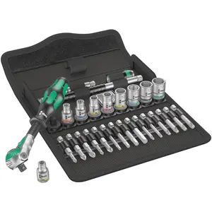 WERA 05004016001 8100 SA 6 ZYKLOP SPEED RATCHET SET 1/4 28 PCS RATCHET SET 1/4" DRIVE METRIC