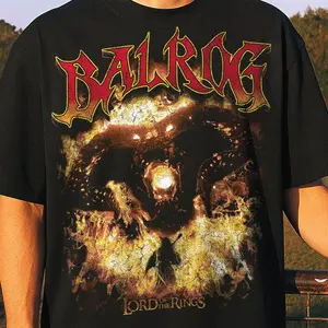 Balrog LOTR T-Shirt – Lord of the Rings Inspired Graphic Tee, Vintage Metal Fantasy Shirt, Unisex Sauron Mordor Tshirt